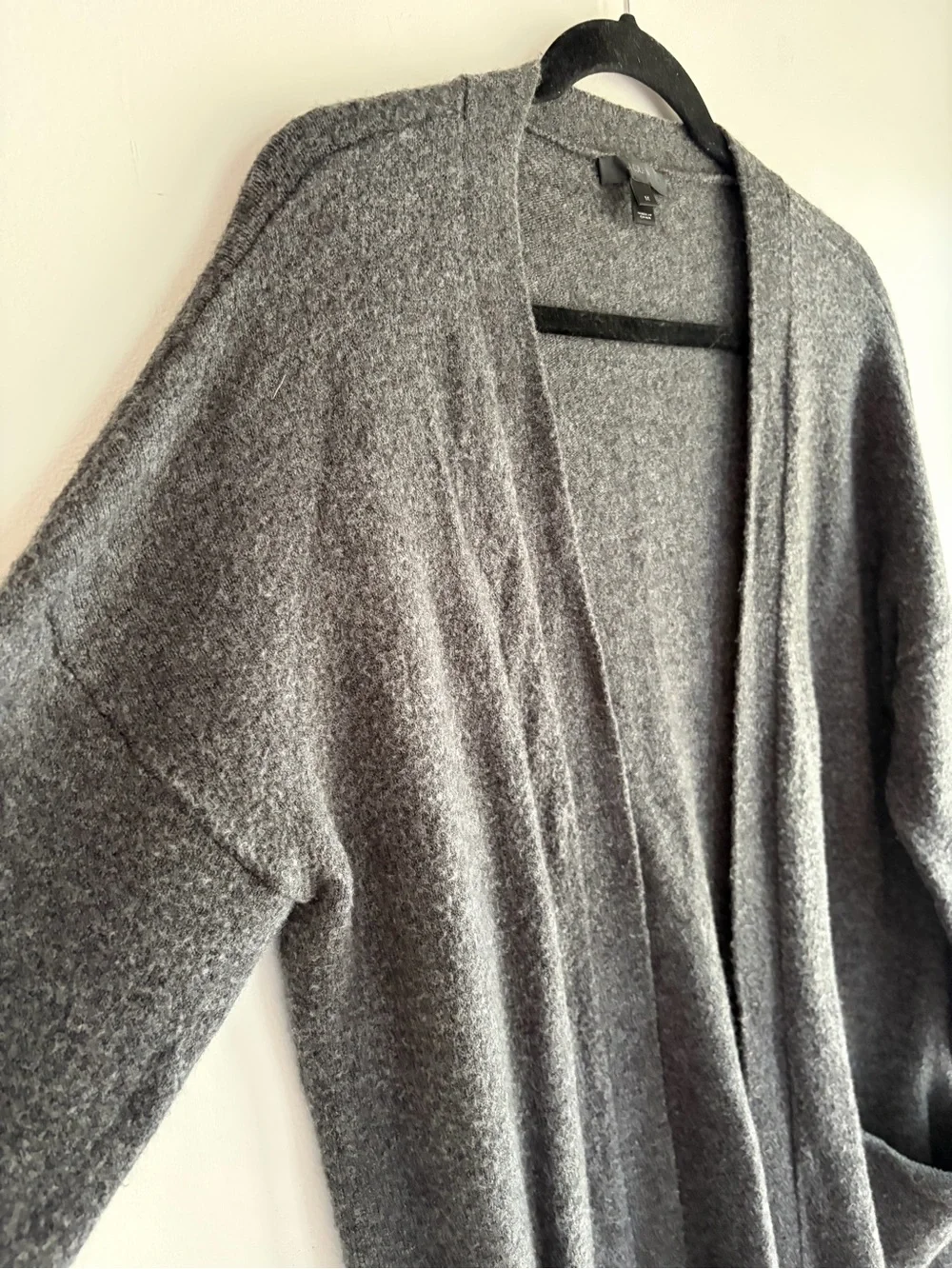 J. Crew Charcoal Gray Wool Alpaca Blend Long Open Cardigan Size M